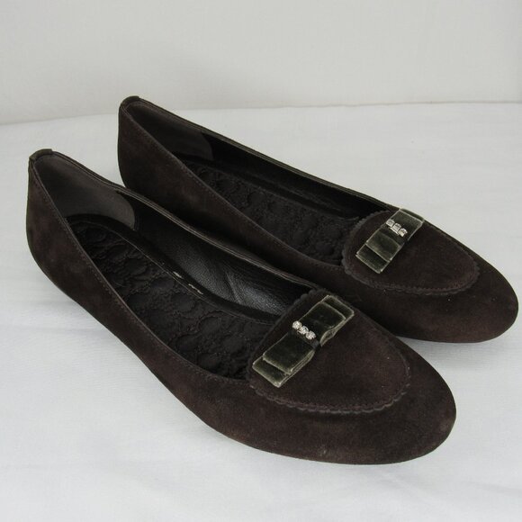 Coach LIDIA Brown Suede Loafers Women's 7 - Picture 1 of 9